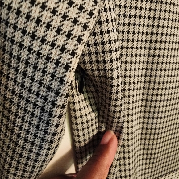 H&M Tailored Jersey Dress Light Beige/Black Checked Size XS - Picture 9 of 12